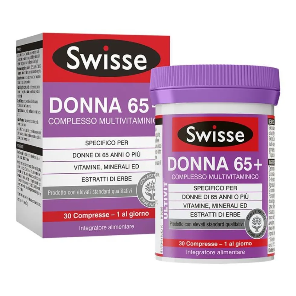 Swisse Complesso Multivitaminico Donna 65+ - Integratore per metabolismo e difese, 30 compresse
