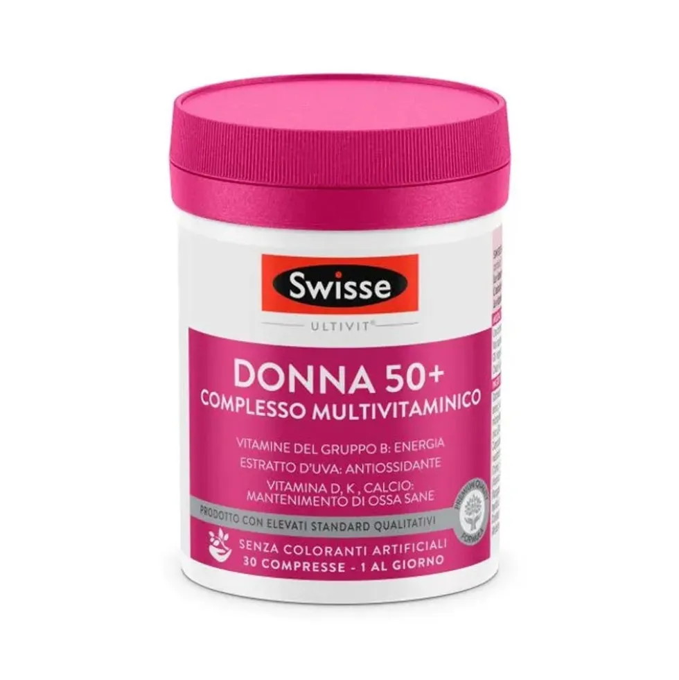 Swisse Multivitaminici Donna 50+ - Integratore per l'energia e le difese immunitarie, 30 compresse