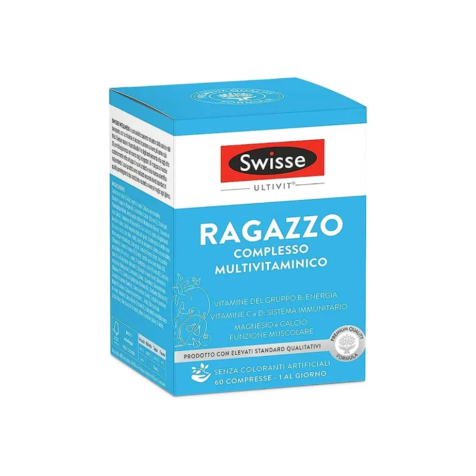 Swisse Multivitaminico Ragazzo - Integratore per l'energia e il sistema immunitario, 60 compresse