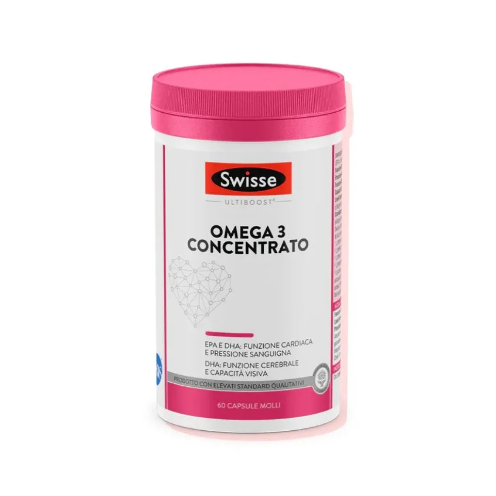 Swisse Omega 3 Concentrato - Integratore per la funzione cardiaca e i trigliceridi, 60 capsule