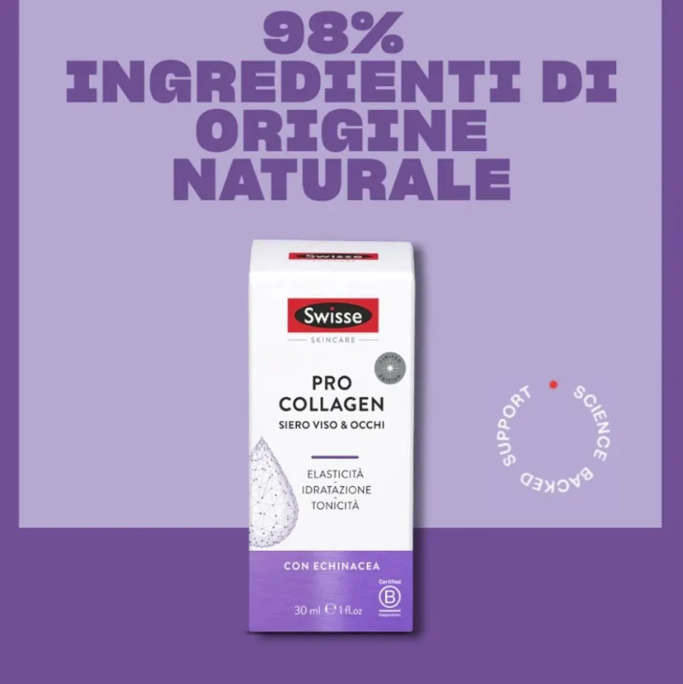 Swisse Pro Collagen - Siero viso e occhi per l'elasticità e l'idratazione della pelle, 30 ml