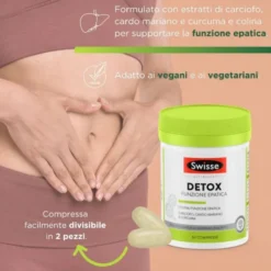 Swisse Ultiboost Detox Funzione Epatica - Integratore per la depurazione del fegato, 60 compresse