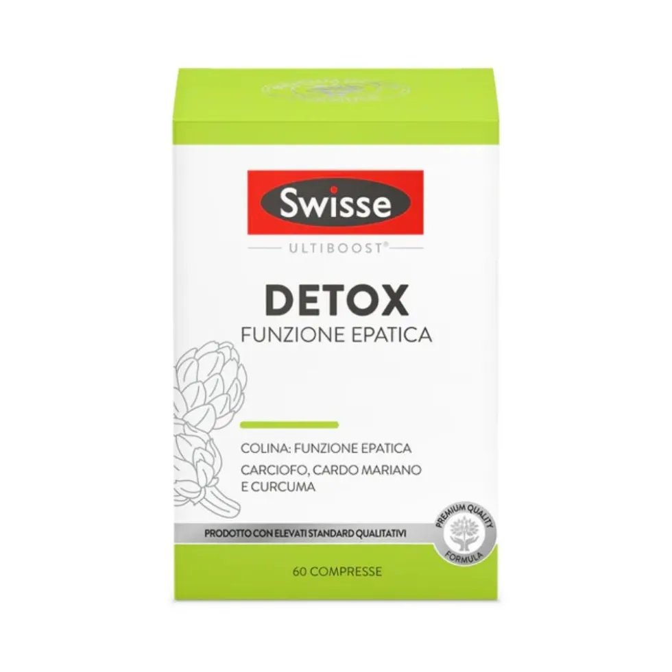 Swisse Ultiboost Detox Funzione Epatica - Integratore per la depurazione del fegato, 60 compresse