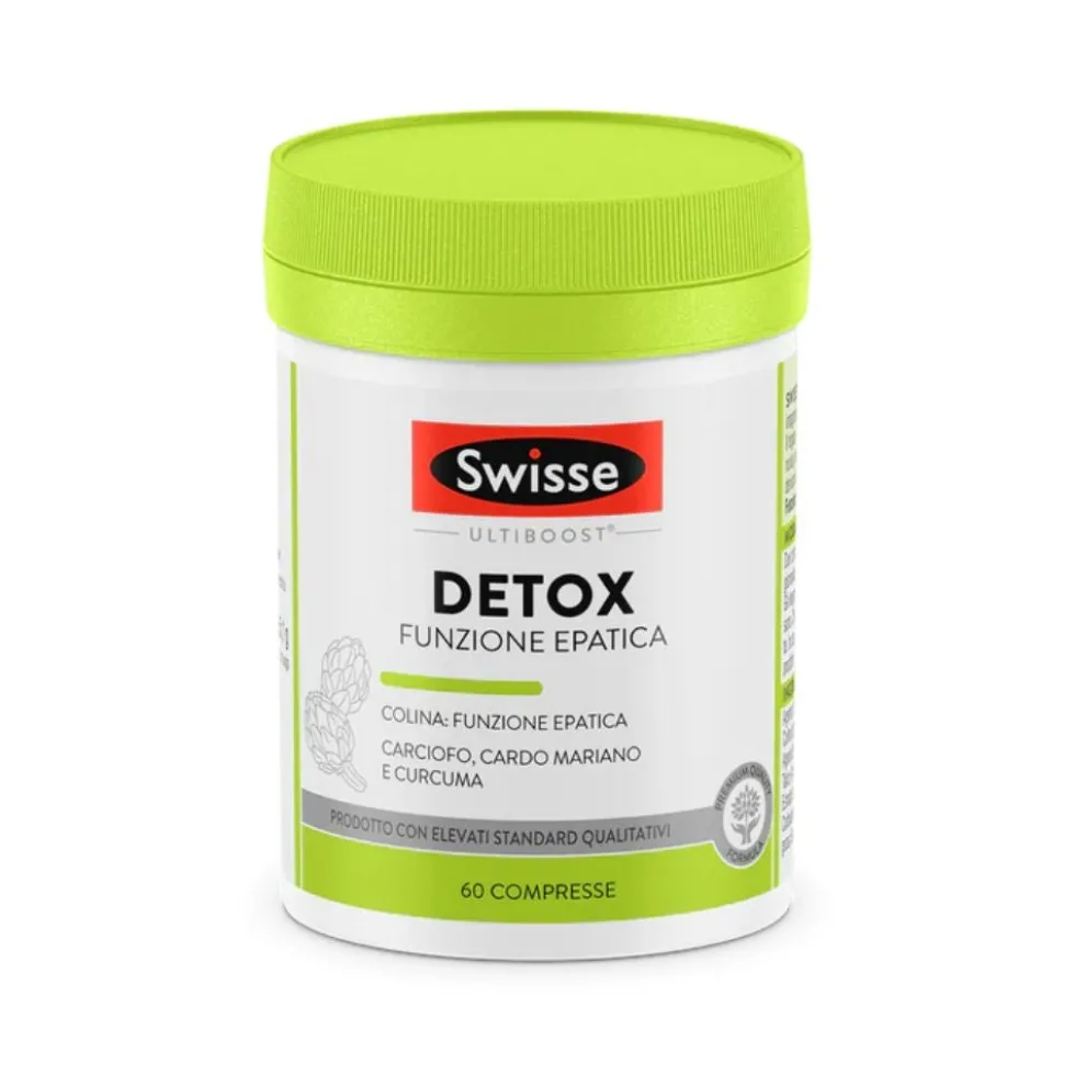 Swisse Ultiboost Detox Funzione Epatica - Integratore per la depurazione del fegato, 60 compresse