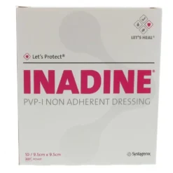Systagenix Inadine Medicazione non Aderente PVP-I 9,5 x 9,5cm, 10 medicazioni