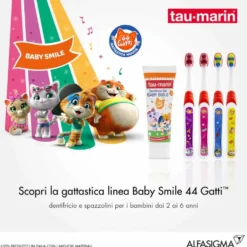 Tau-marin Baby Smile - Dentifricio in gel alla fragola per la protezione dei denti da latte, 50 ml