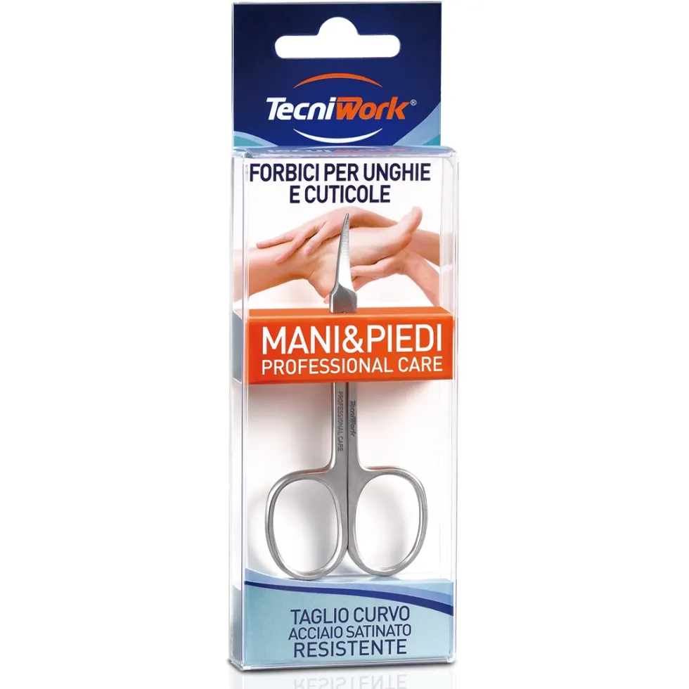 Tecniwork Forbici unghie e cuticole con taglio curvo, 1 pezzo