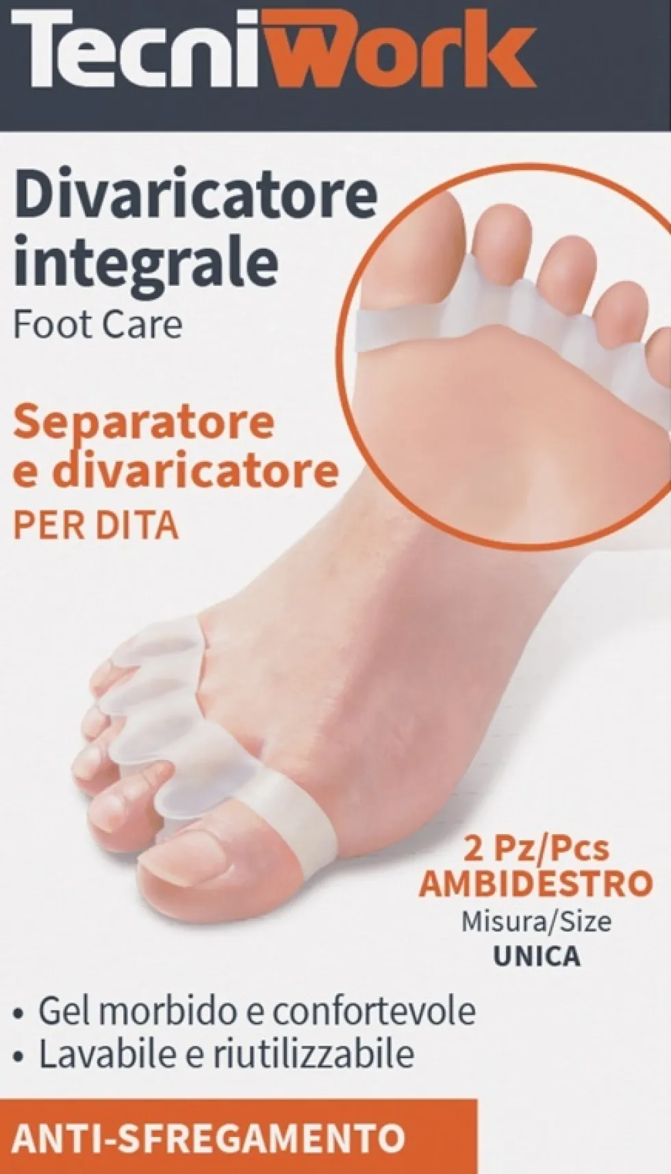 Tecniwork Separatore integrale dita - Gel lenitivo e separatore mani Tecniwork 2pz, 2 pezzi