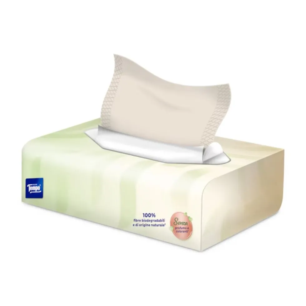 Tempo Natural & Soft Box Fazzoletti morbidi e resistenti, 70 fazzoletti