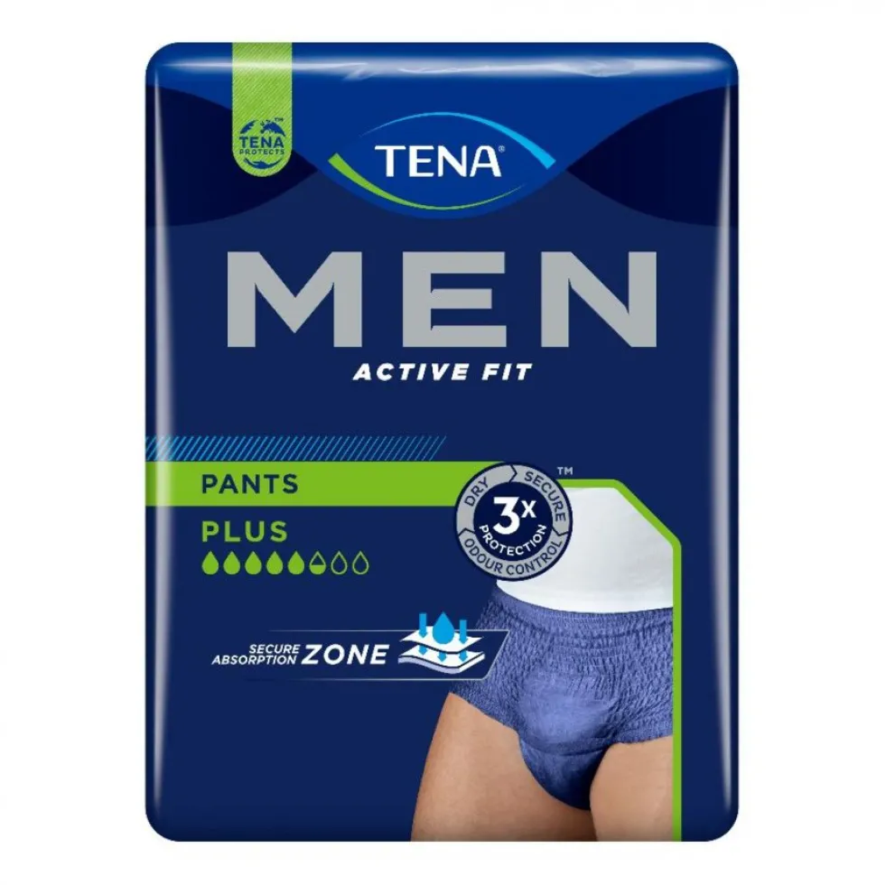 Tena Active Fit Pants Plus - Slip assorbente per l'incontinenza maschile, 9 pezzi misura M