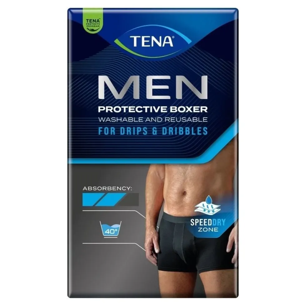 Tena Men - Boxer Protettivi Lavabili e Riutilizzabili Taglia M, 1 boxer