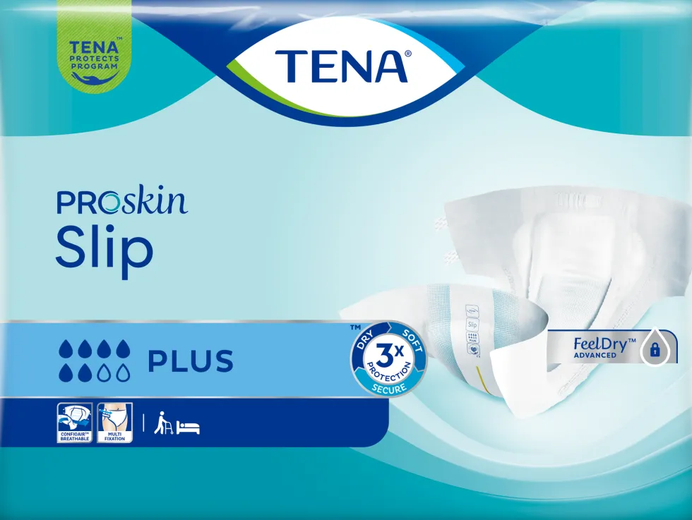 Tena Proskin Slip Plus - Pannolone Assorbente per l'incontinenza urinaria taglia L, 10 pezzi