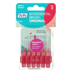 TePe Original rosso 0,5 mm - Scovolino interdentale per rimuovere la placca, 6 scovolini