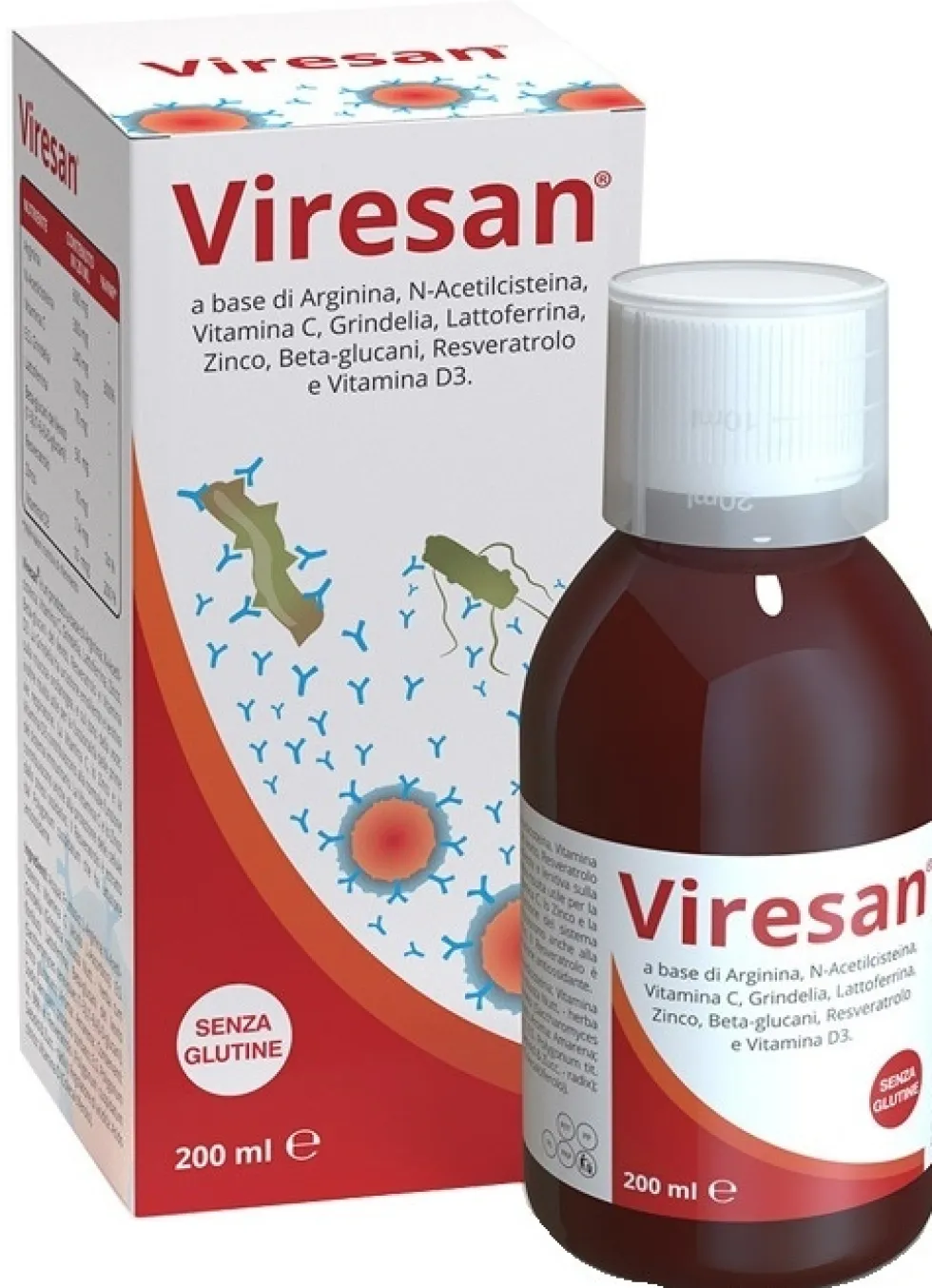Terbiol Farmaceutici Viresan - Sciroppo Terbiol Farmaceutici per le difese e le vie aeree, 200 ml