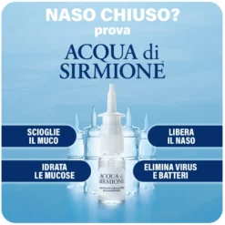 Terme di Sirmione Acqua di Sirmione - Spray nasale per il naso chiuso, 6 flaconcini da 15 ml