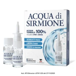 Terme di Sirmione Acqua di Sirmione - Spray nasale per il naso chiuso, 6 flaconcini da 15 ml