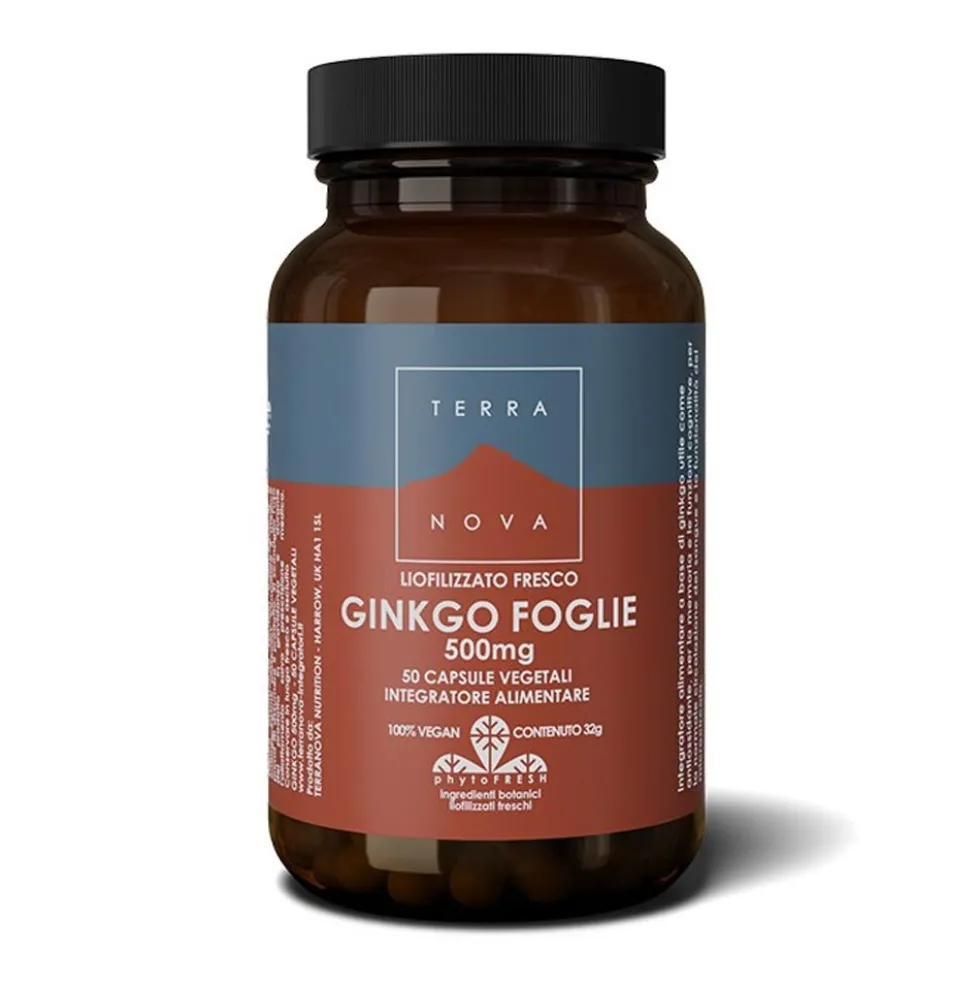 Terranova Memoria e Funzioni Cognitive - Foglie di Ginkgo 500mg, 50 Capsule