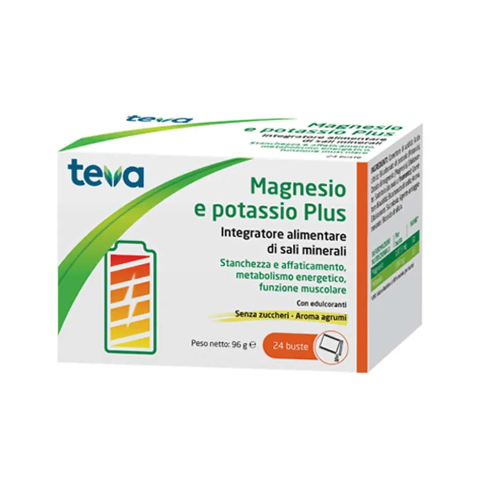 Teva Magnesio Potassio Plus Integratore Alimentare, 24 bustine