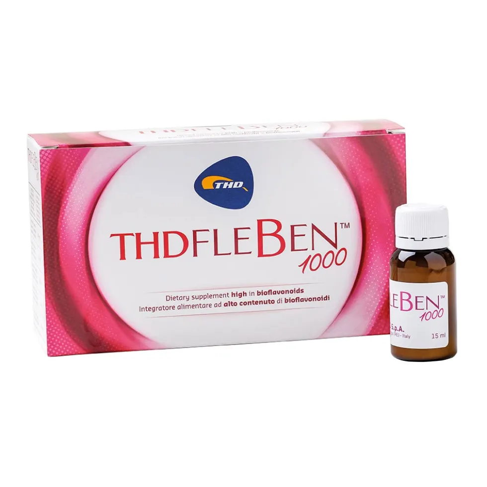 THD Fleben 1000 Integratore di Bioflavonoidi per il Microcircolo, 10 Flaconcini