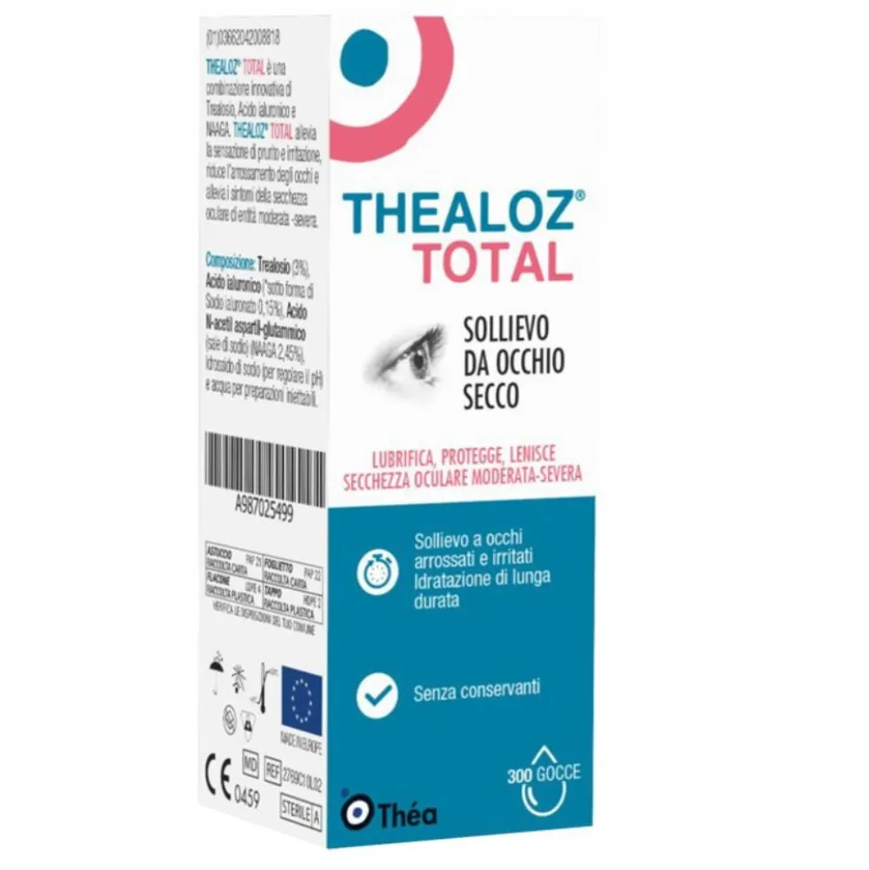 Thea Farma Thealoz Total - Soluzione oculare per la secchezza, il prurito e l'arrossamento, 10 ml