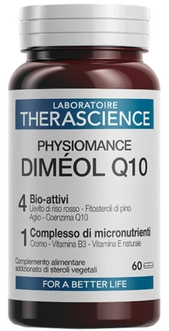 Therascience Physiomance Dimeol Q10 - Integratore steroli per colesterolo alto, 60 compresse