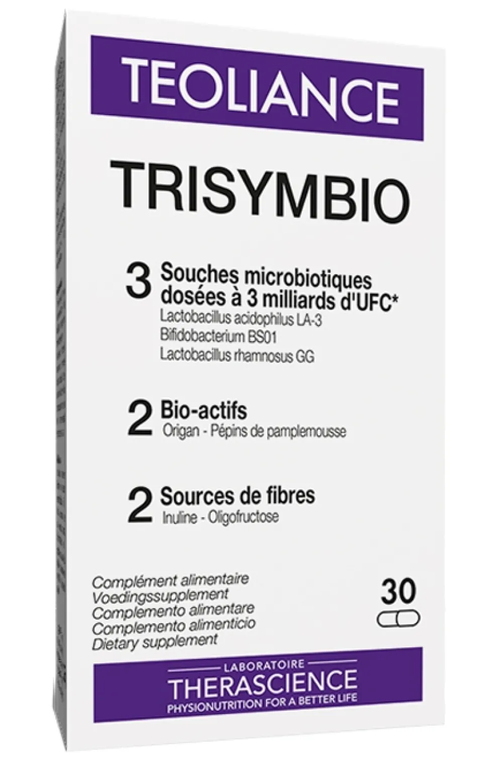 Therascience Teoliance Trisymbio - Probiotico per la flora intestinale, Teoliance integratore 30 cps