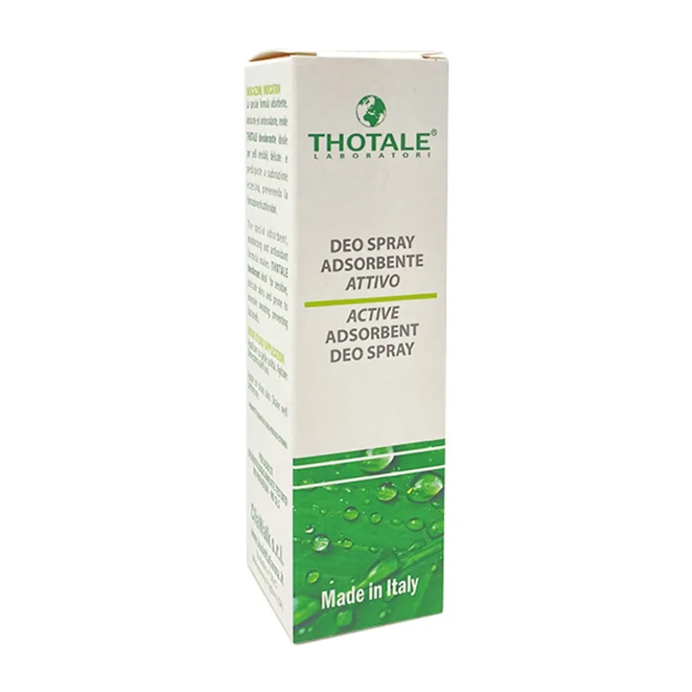 Thotale Deodorante Spray Adsorbente Attivo per Pelli Sensibili e Delicate, 100ml