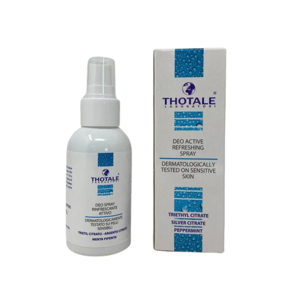 Thotale Deodorante Spray Rinfrescante Attivo per Pelli Sensibili Delicate, 100ml