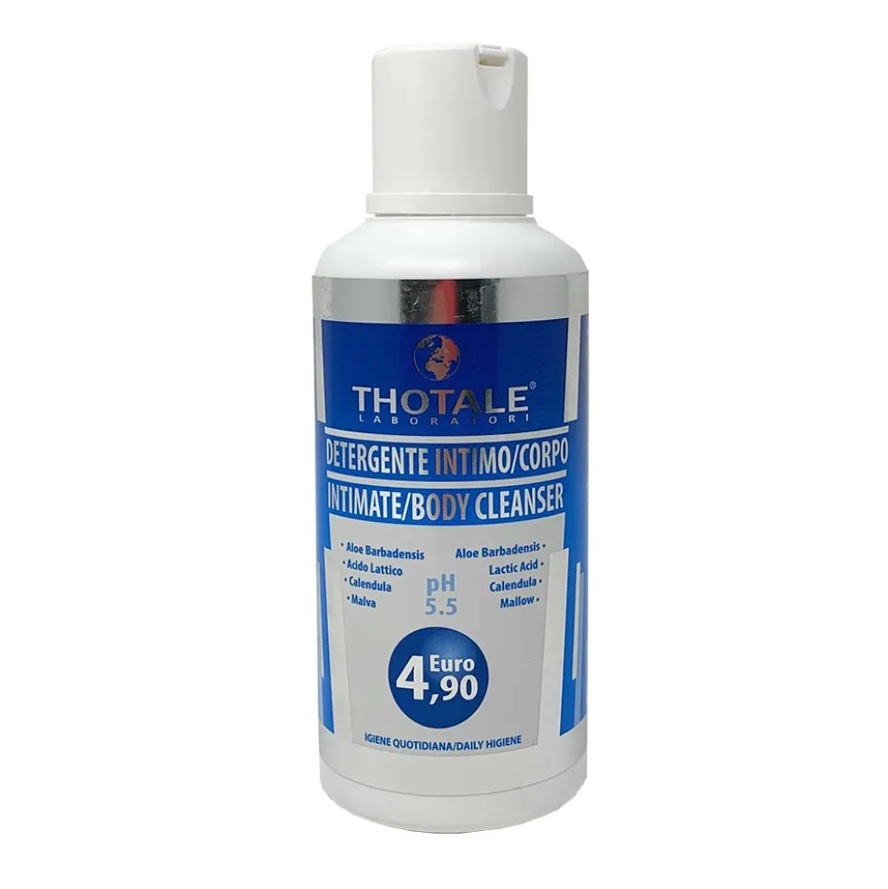 Thotale Detergente Intimo e Corpo pH 5.5 - Detergente emolliente per l'igiene quotidiana, 500 ml