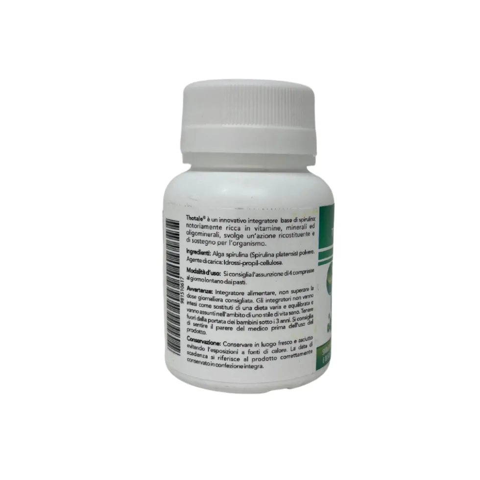 Thotale Spirulina Integratore Alimentare, 60 Compresse