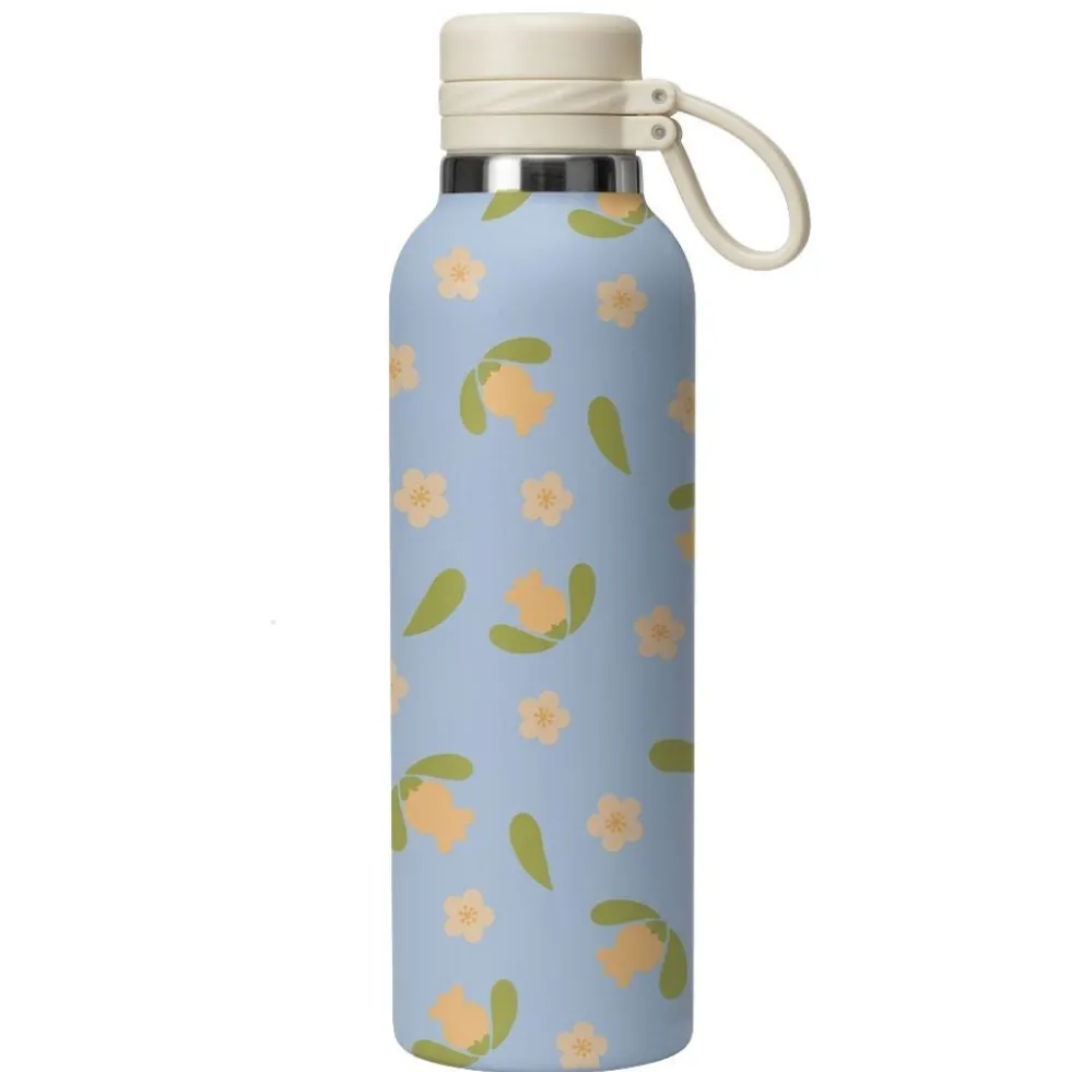 Thun Borraccia blu con motivo floreale, 750 ml