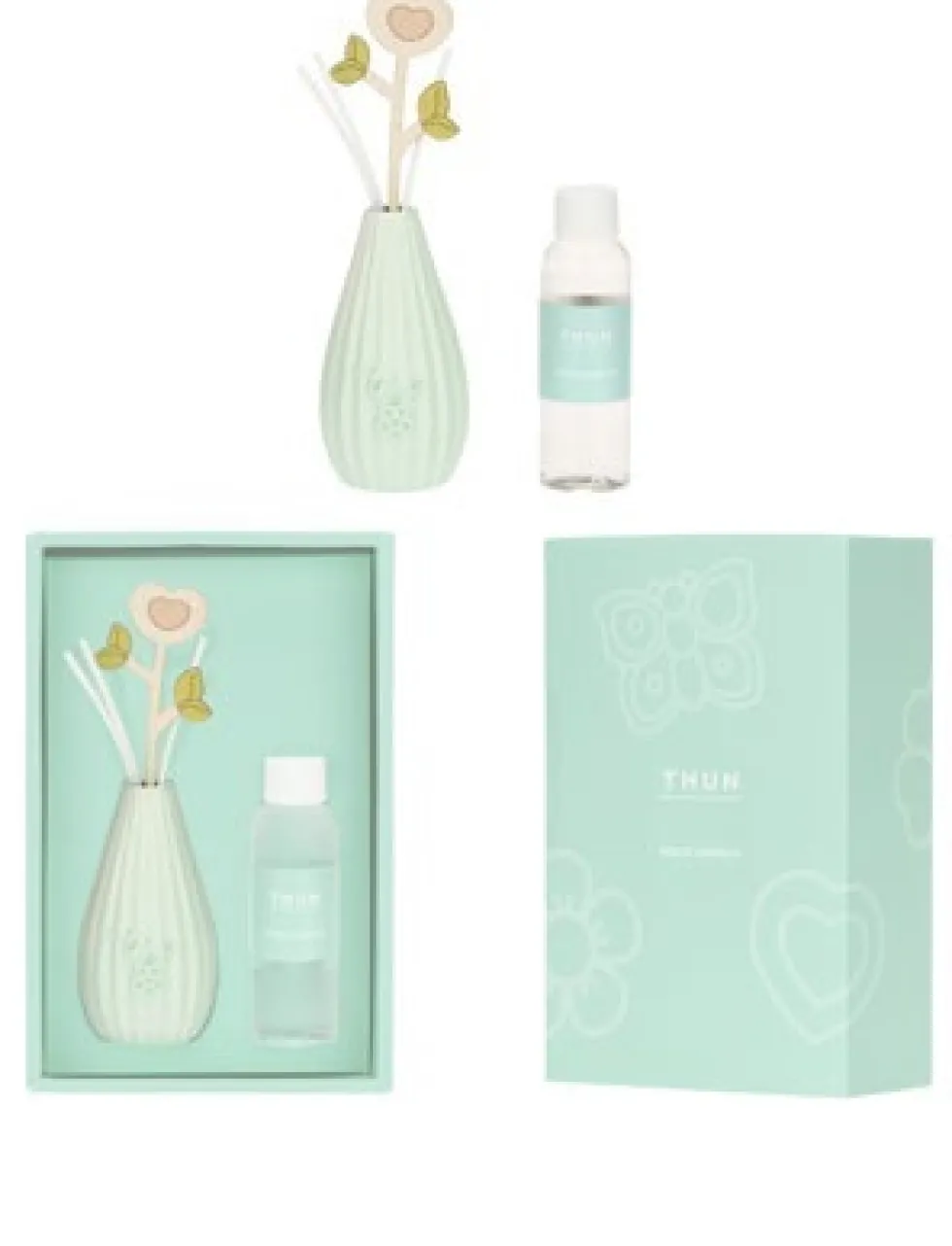 THUN Diffusore bulbo verde - Profumatore in ceramica per ambienti, cofanetto da 100 ml