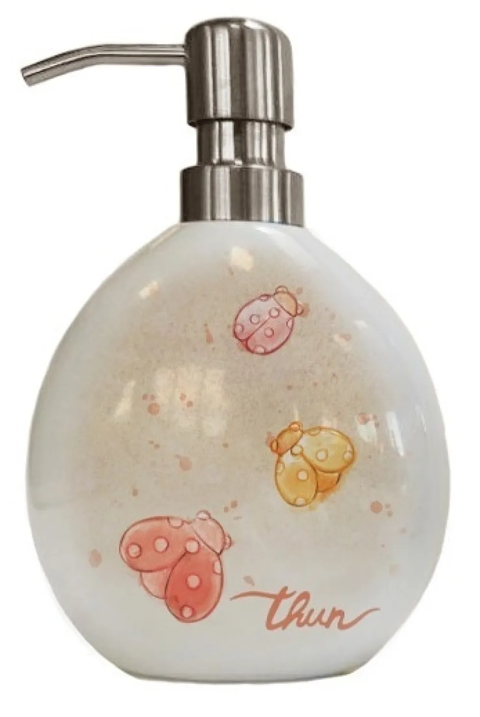 THUN Dispenser in ceramica per sapone liquido fantasia coccinelle, 1 pezzo