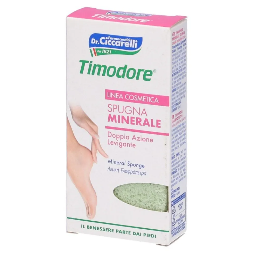 Timodore Cosmetica - Spugna Minerale Doppia Azione per Piedi, 1 Spugna