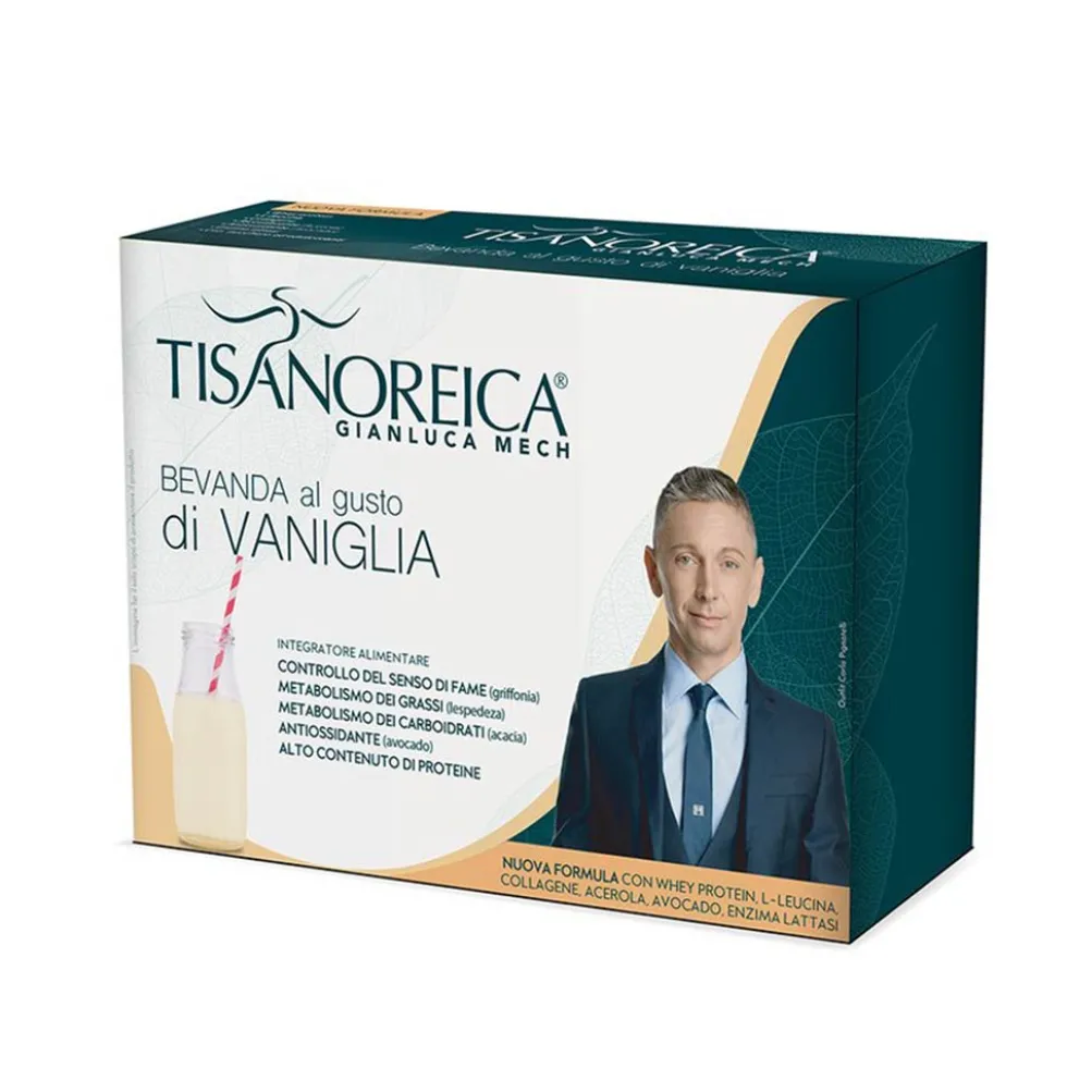 Tisanoreica Bevanda Al Gusto Di Vaniglia Integratore Alimentare, 4 Bustine