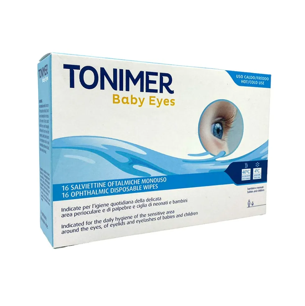 Tonimer Baby Eyes - Salviettine Oftalmiche Monouso, 16 Pezzi