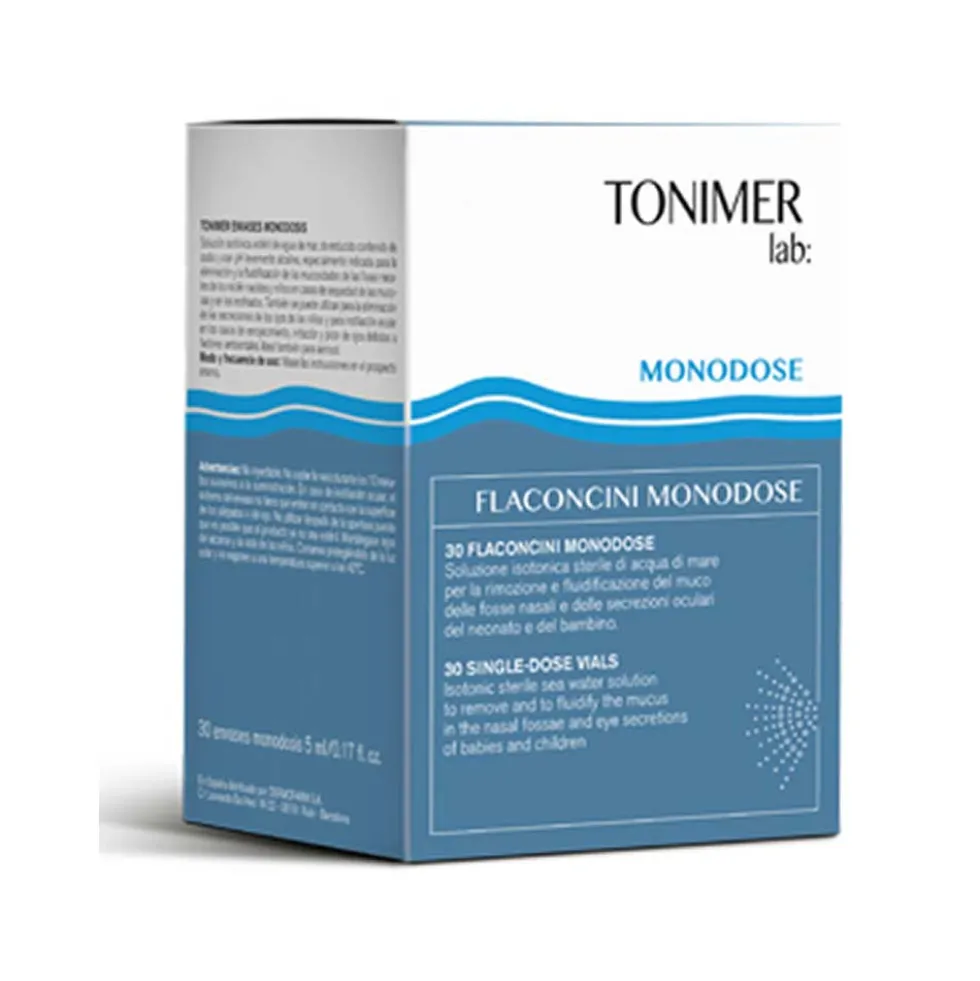 Tonimer Lab Soluzione Isotonica Sterile di Acqua di Mare, 30 Flaconcini Monodose