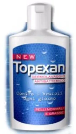 Topexan Dermolavaggio - Detergente viso Topexan antibatterico per pelli grasse, 150 ml