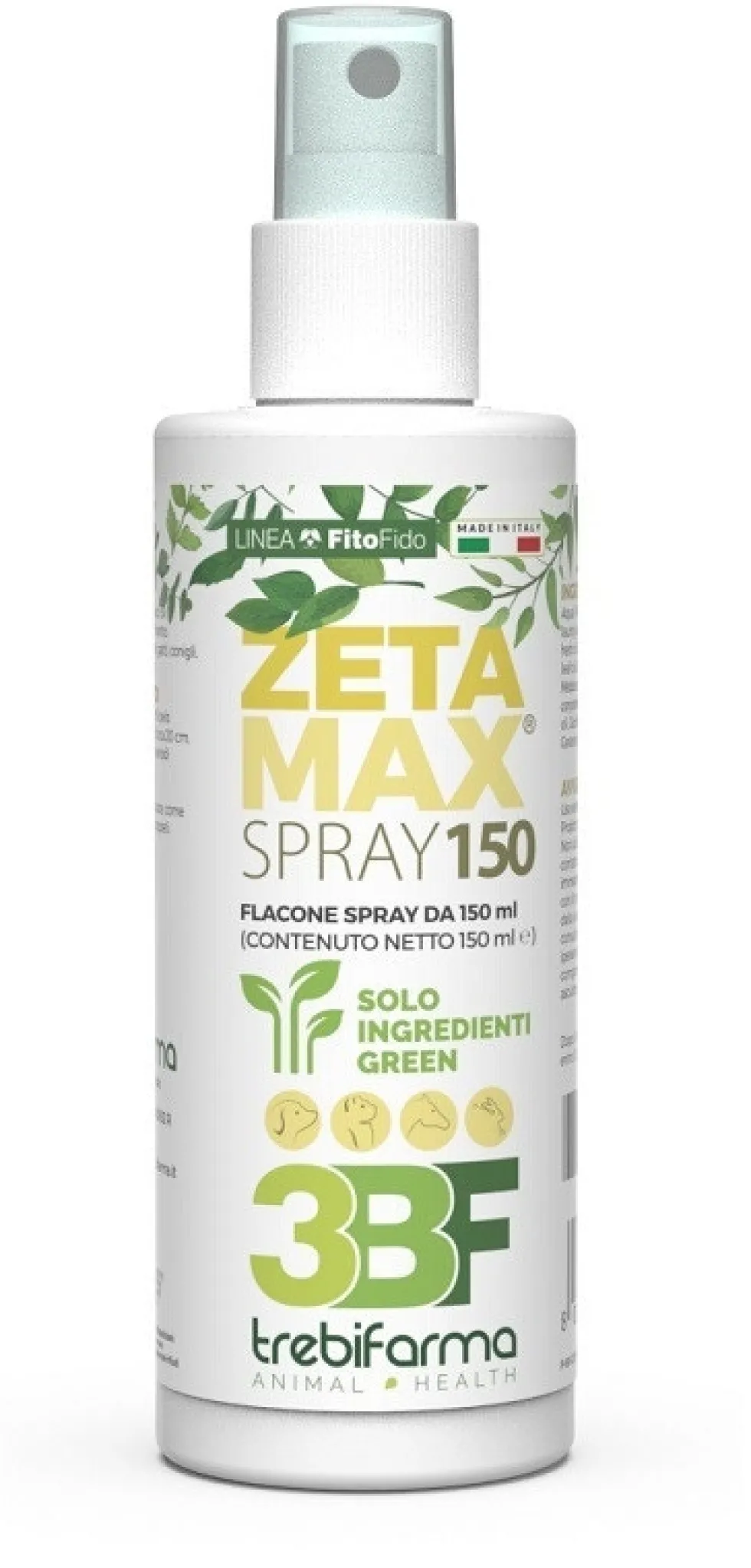 Trebifarma Zeta Max - Spray repellente naturale per animali contro le zanzare e i flebotomi, 150ml