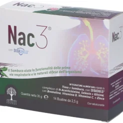 Treelife Pharma Nac3 Integratore per le vie respiratorie e le difese immunitarie, 14 bustine