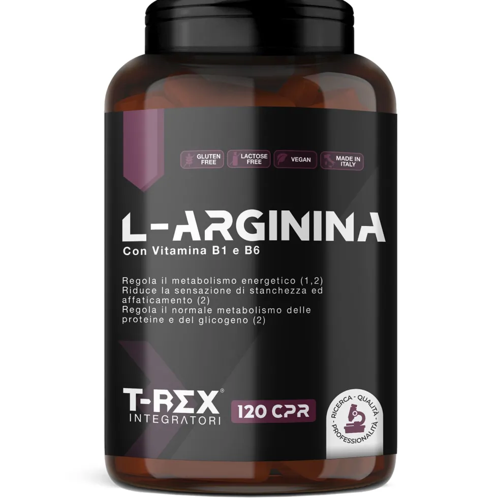 T-Rex Arginina 1000mg Integratore per Sportivi, 120 Compresse