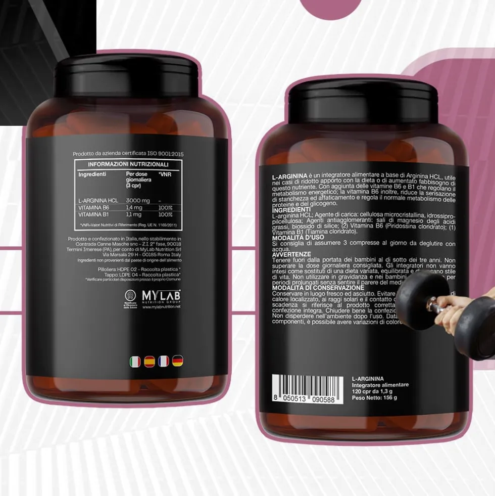 T-Rex Arginina 1000mg Integratore per Sportivi, 120 Compresse