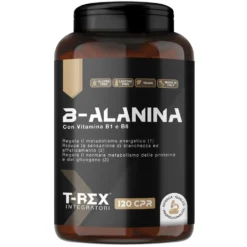 T-Rex Beta-Alanina Integratore Post Workout con Vitamine B1-B6 Precursore Carnosina, 120 Compresse
