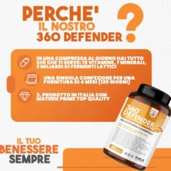 T-Rex 360 Defender Integratore Multivitaminico ad Alto Dosaggio Vitamine-Minerali, 120 Compresse