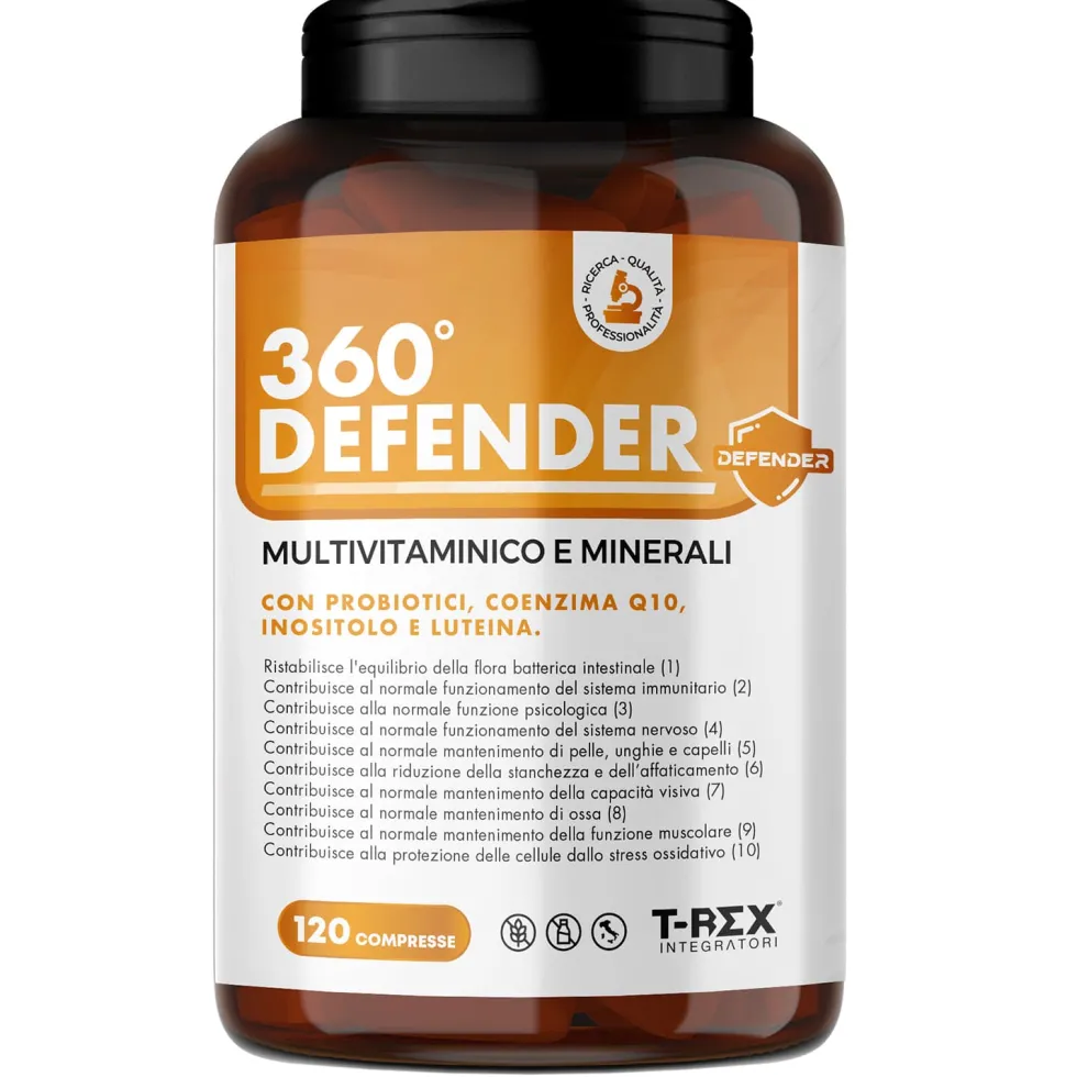 T-Rex 360 Defender Integratore Multivitaminico ad Alto Dosaggio Vitamine-Minerali, 120 Compresse