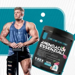 T-Rex EAA Aminoacidi Essenziali Integratore Essential Amino con Vitamine in Polvere Gusto Thè Pesca, 252g