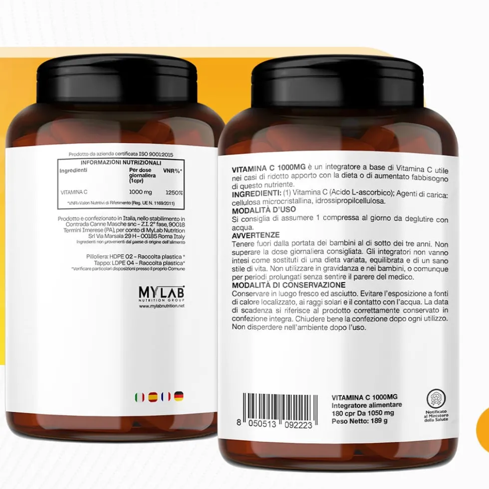 T-Rex Vitamina C 1000mg Integratore Alte Difese Immunitarie, 180 Compresse