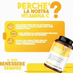 T-Rex Vitamina C 1000mg Integratore Alte Difese Immunitarie, 180 Compresse