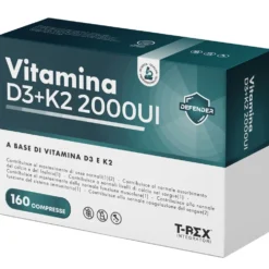 T-Rex Vitamina D3 + K2 2000 UI - Integratore alimentare per le ossa e il cuore, 160 compresse