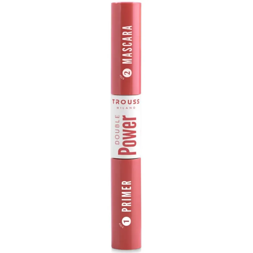 Trouss Double Power - Mascara e primer 2 in 1 per volumizzare e allungare le ciglia, 2 x 3,5 ml